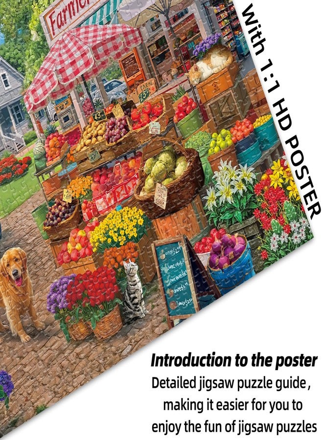 Libeder Farmers Market Puzzles for Adults 1000 Pieces,Vibrant Farm Stand, Fresh Produce & Bustling Market Scene Jigsaw Puzzle, Finished Size is 27.6" x 19.7" - Image 5